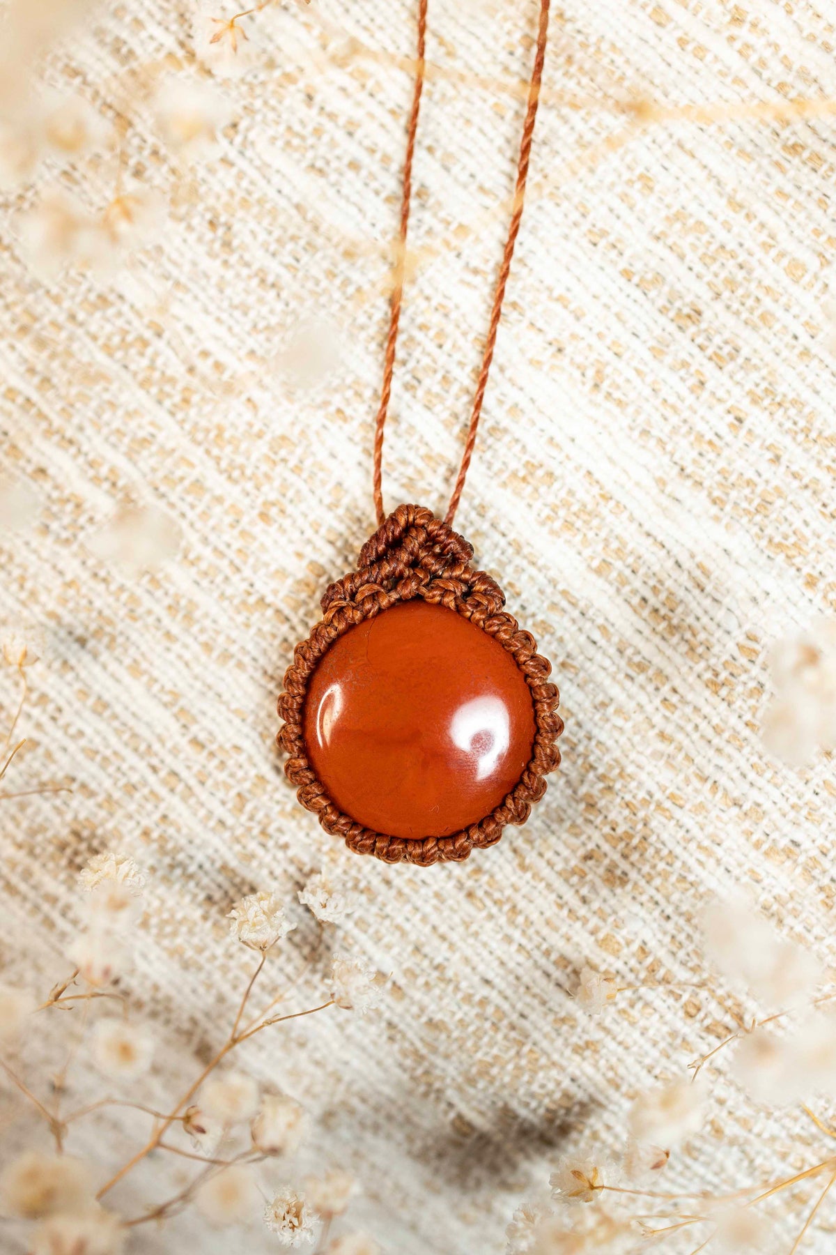 Halbedelstein Kette - Roter Jaspis 🧡