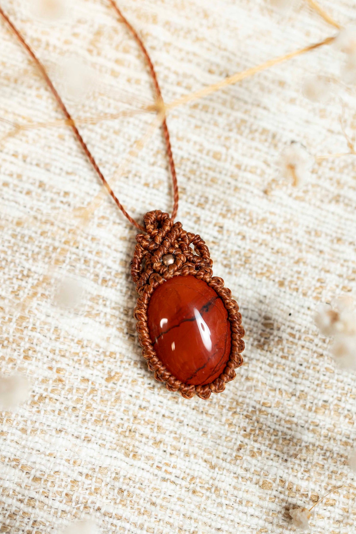 Halbedelstein Kette - Roter Jaspis 🧡