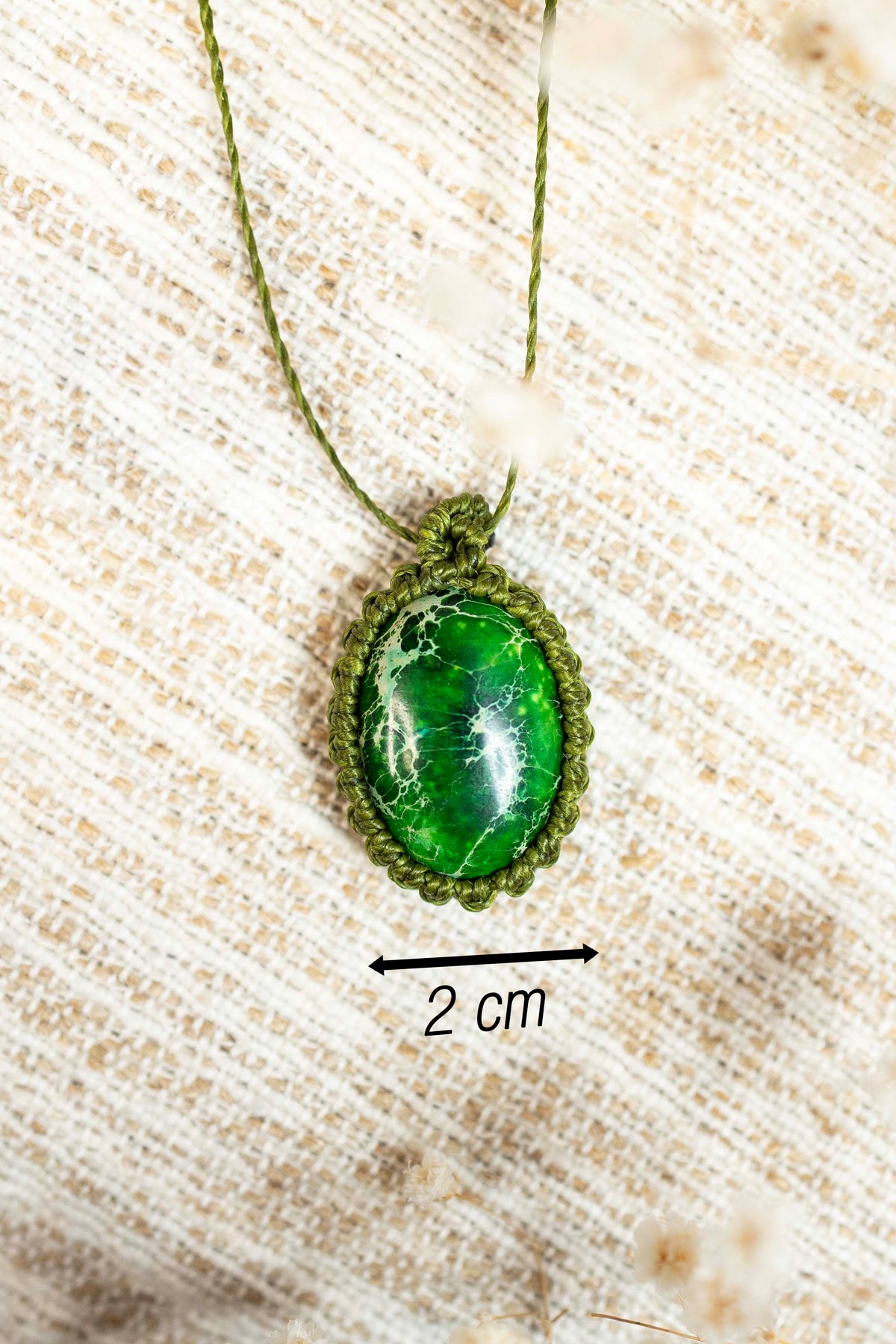 Halbedelstein Kette -Grüner Jaspis und Perlmut 🌿💎