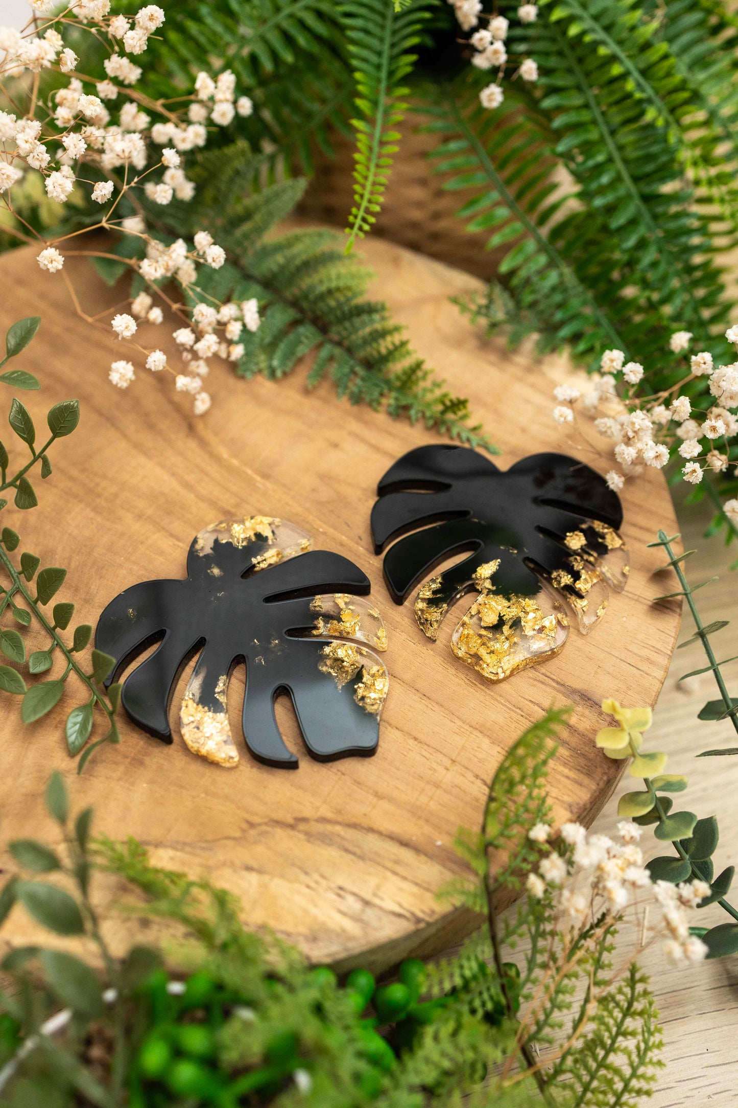 Untersetzer 4er Set - Monstera Schwarz 🖤✨