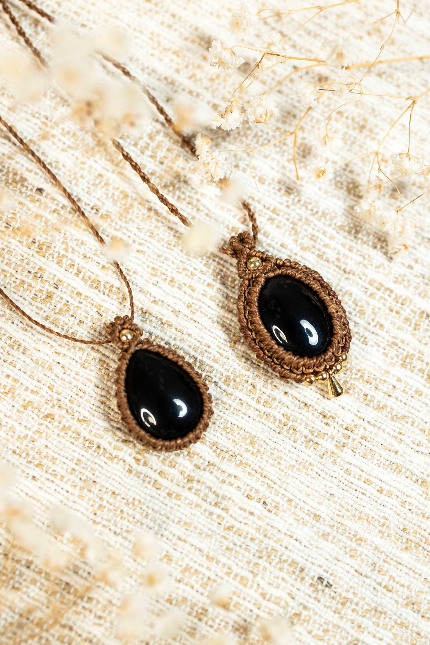 Halbedelstein Kette - Schwarzer Achat 🖤