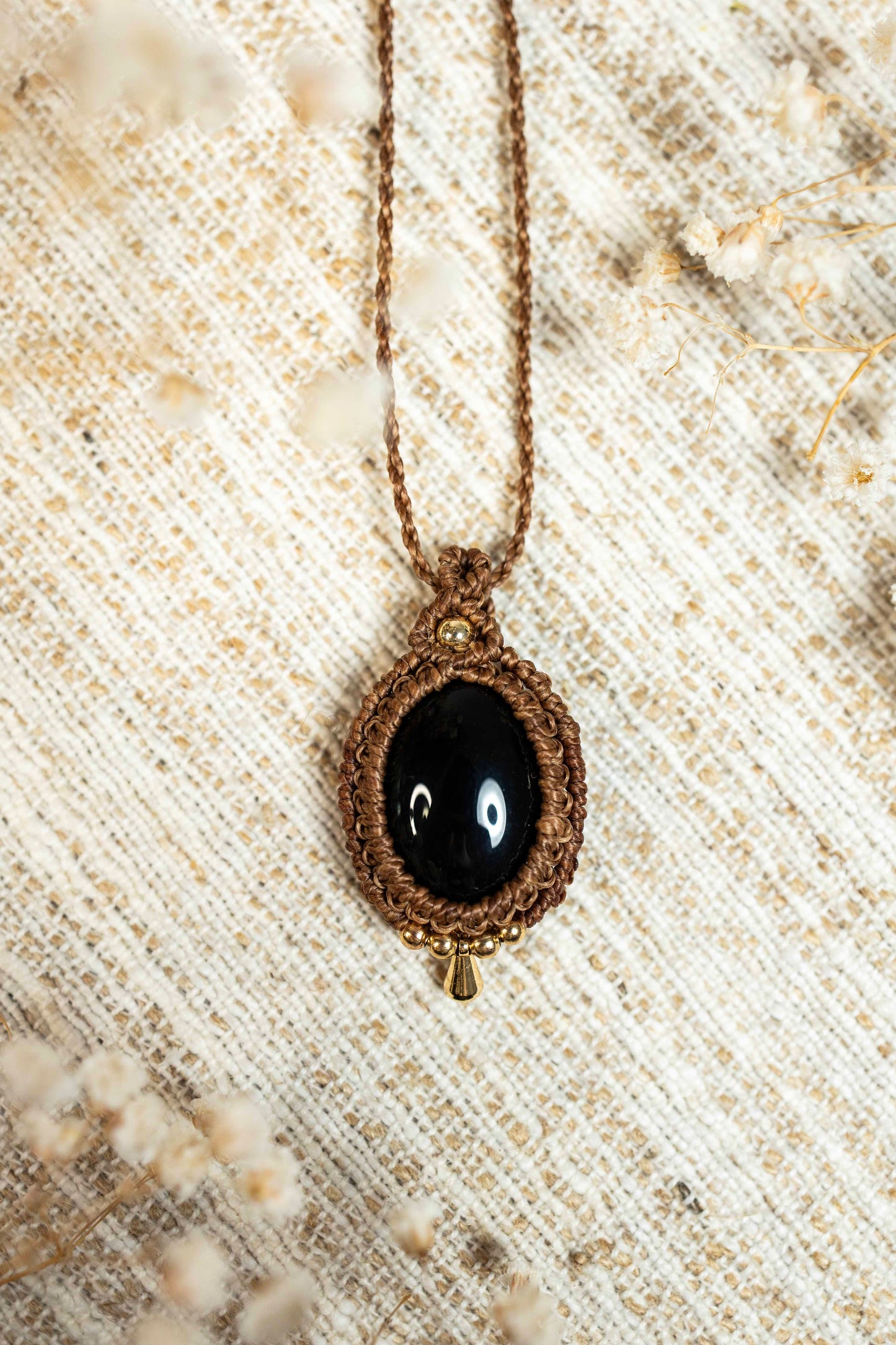 Halbedelstein Kette - Schwarzer Achat 🖤