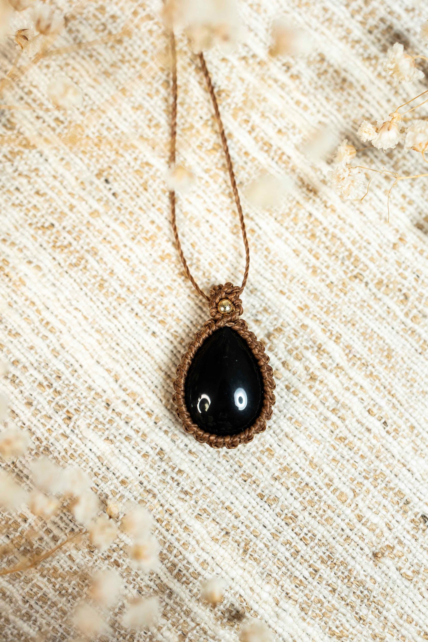 Halbedelstein Kette - Schwarzer Achat 🖤