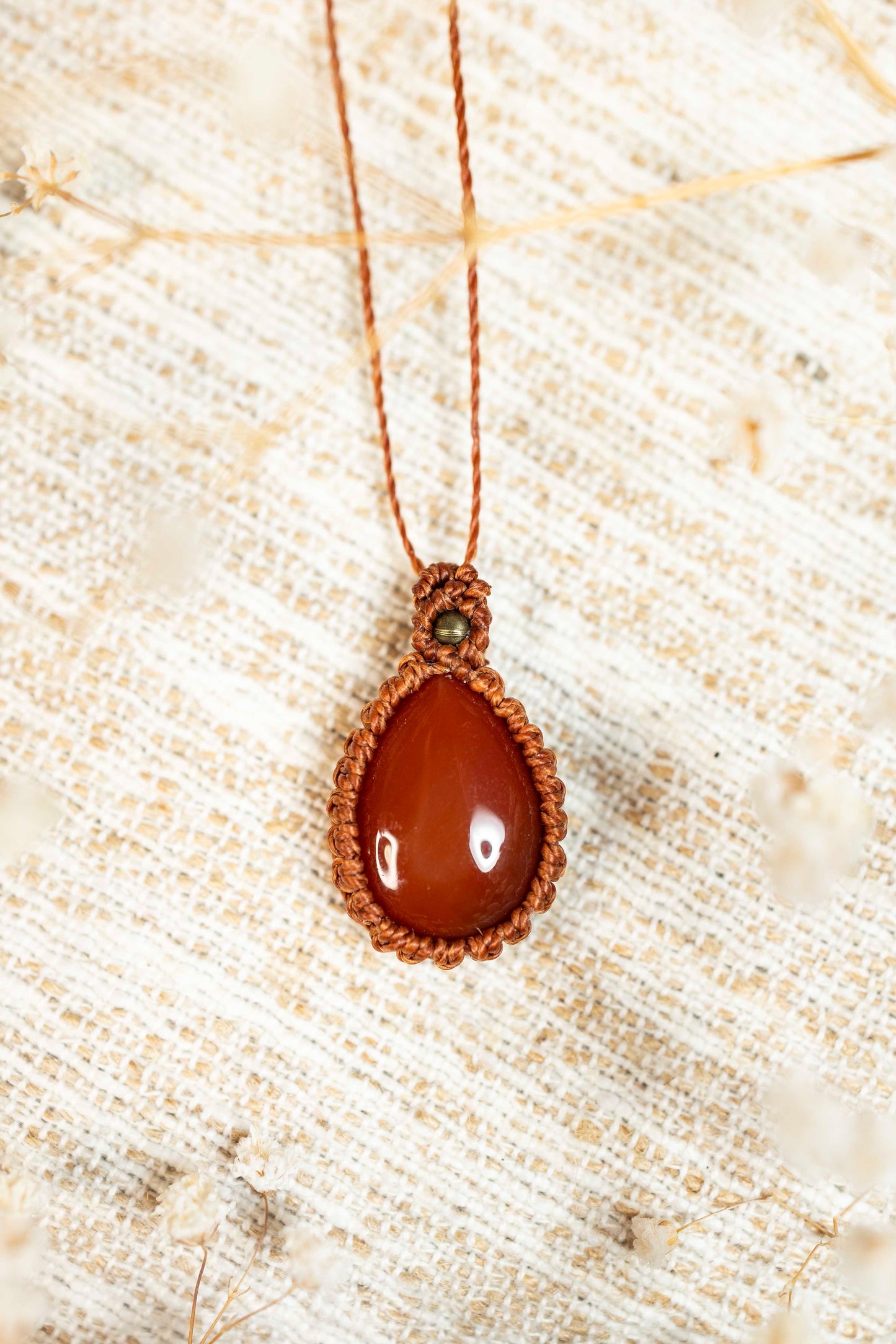 Halbedelstein Kette - Roter Jaspis 🧡
